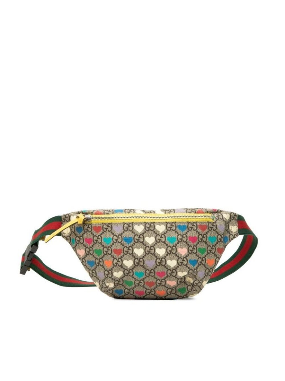 Gucci GG Supreme Children's Heart Belt Bag Multicolor Beige Leather